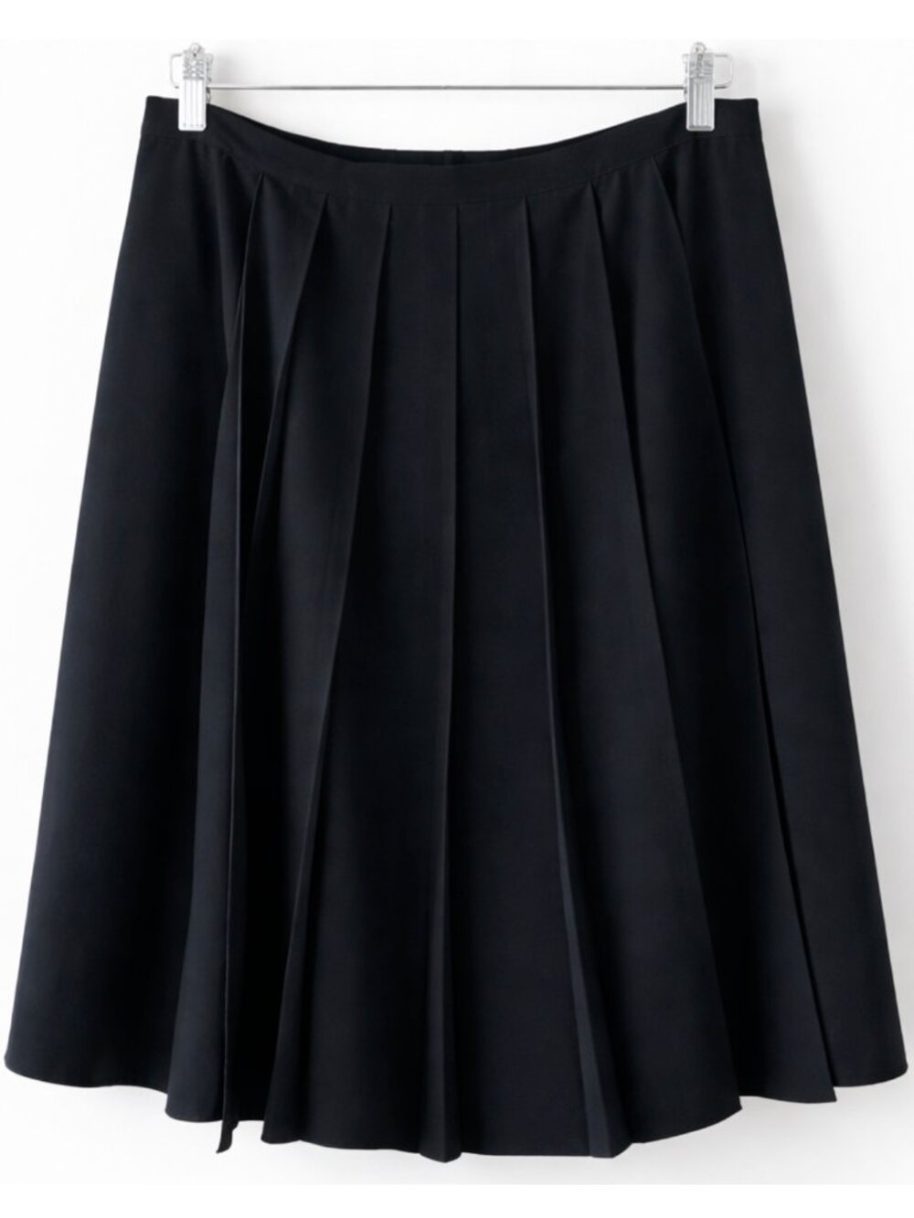 Paperwhite Black Pleated A-line Skirt Size 12